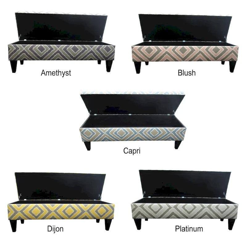Brooke Nouvea Designer 10-button Tufted Storage Bench