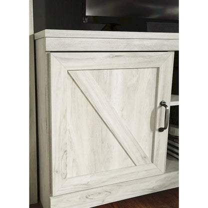 Signature Design by Ashley Bellaby Whitewash 4-Piece Entertainment Center with Electric Fireplace - 103.5W x 19.5D x 72.25H