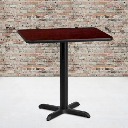 24 x 30 Rectangular Laminate Table Top with 22 x 22 Table Height Base - 24W x 30D x 31.125H