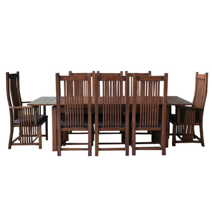 Mission Stow Leaf Table & High Back Chair Dining Set (2 Colors Available)