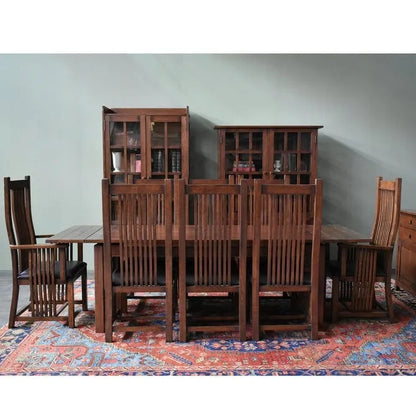 Mission Stow Leaf Table & High Back Chair Dining Set (2 Colors Available)