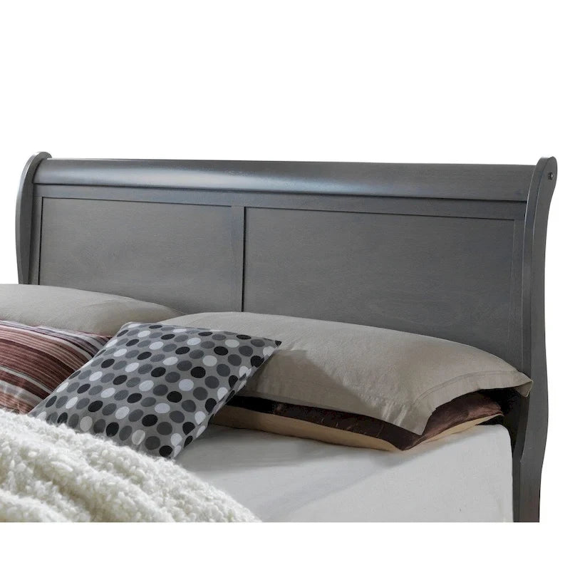 Furniture of America Mayday Contemporary Grey Solid Wood Sleigh Bed