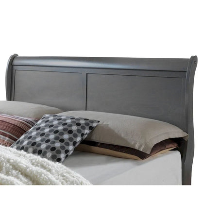 Furniture of America Mayday Contemporary Grey Solid Wood Sleigh Bed