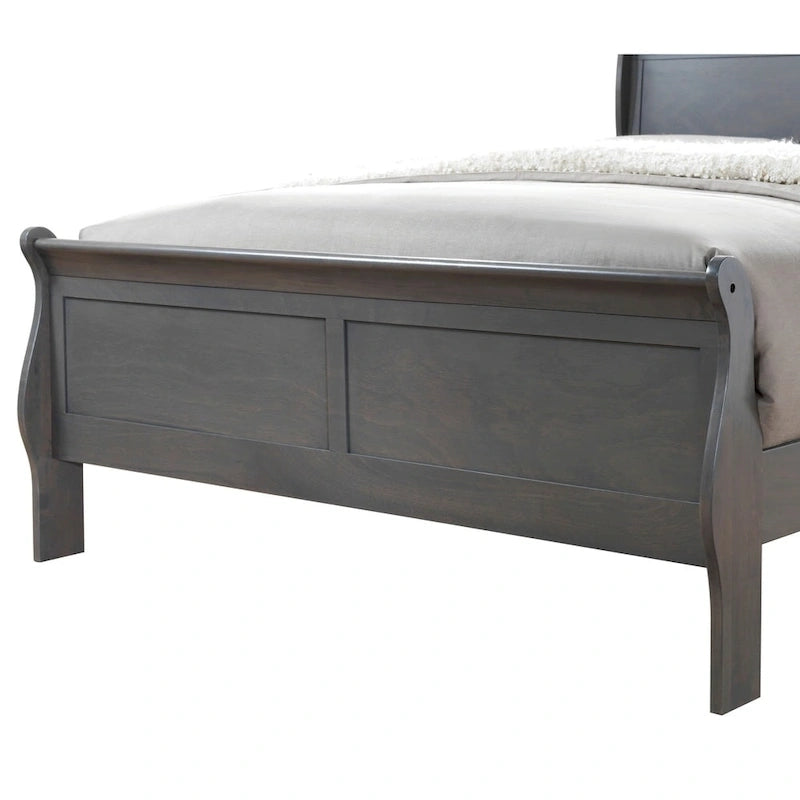 Furniture of America Mayday Contemporary Grey Solid Wood Sleigh Bed