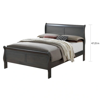 Furniture of America Mayday Contemporary Grey Solid Wood Sleigh Bed