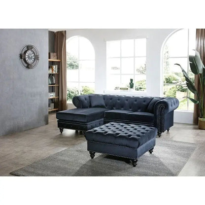 Nola Velvet Sofa with Chaise