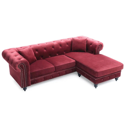 Nola Velvet Sofa with Chaise