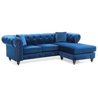 Nola Velvet Sofa with Chaise