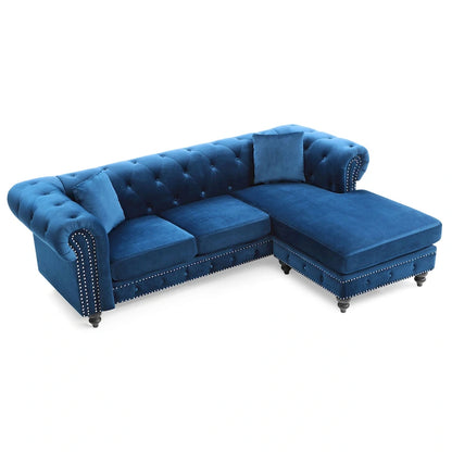 Nola Velvet Sofa with Chaise