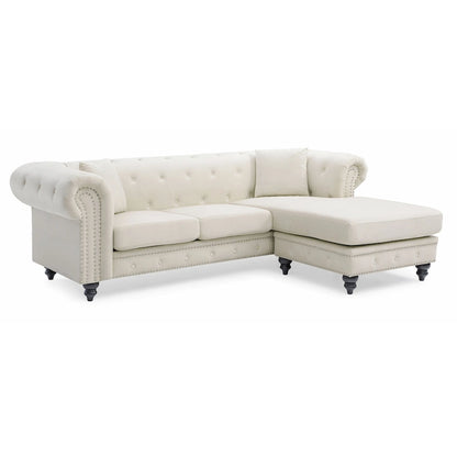 Nola Velvet Sofa with Chaise