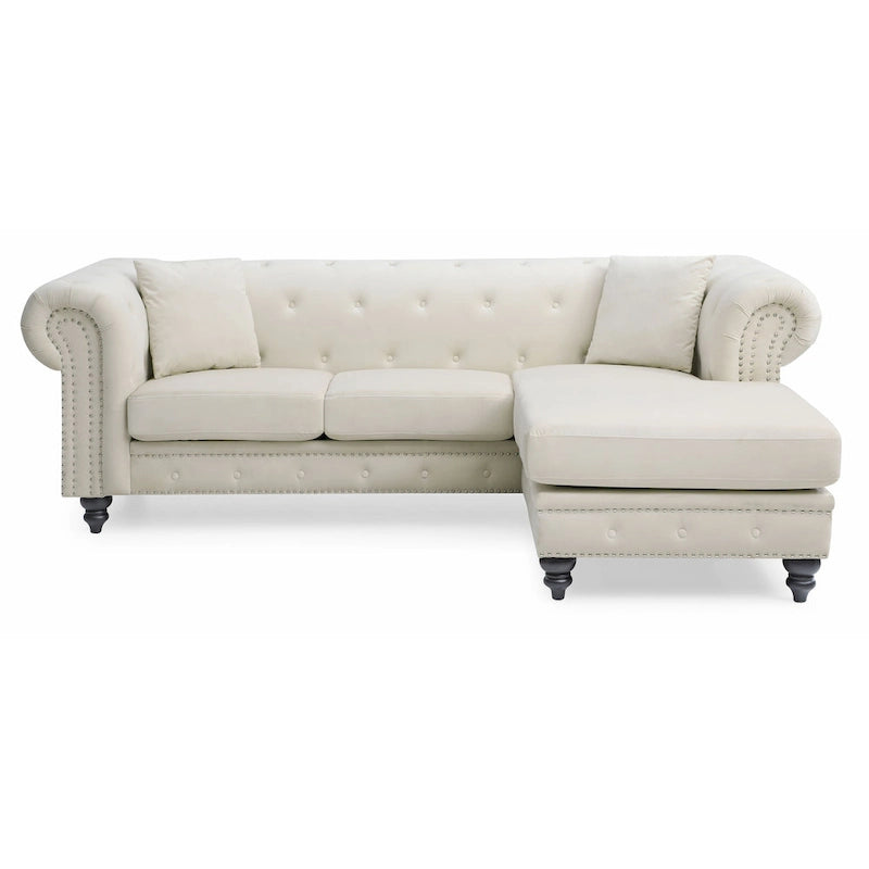 Nola Velvet Sofa with Chaise