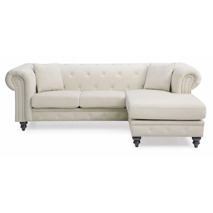 Nola Velvet Sofa with Chaise