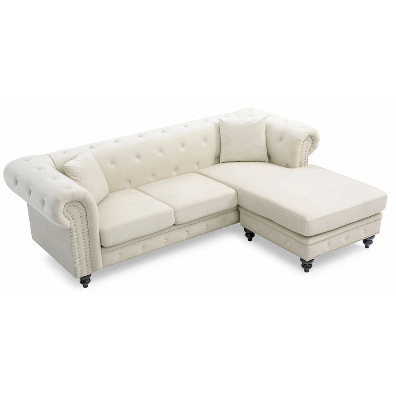 Nola Velvet Sofa with Chaise