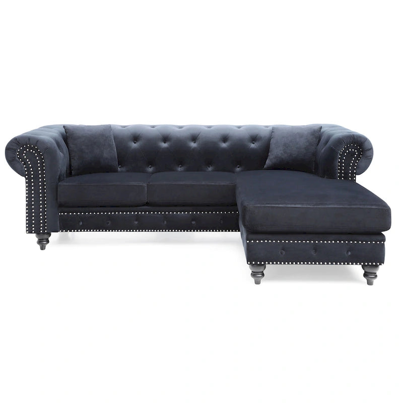 Nola Velvet Sofa with Chaise