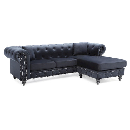 Nola Velvet Sofa with Chaise