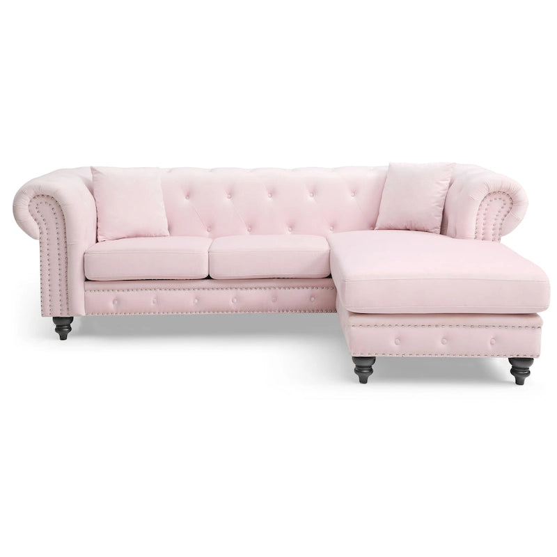 Nola Velvet Sofa with Chaise