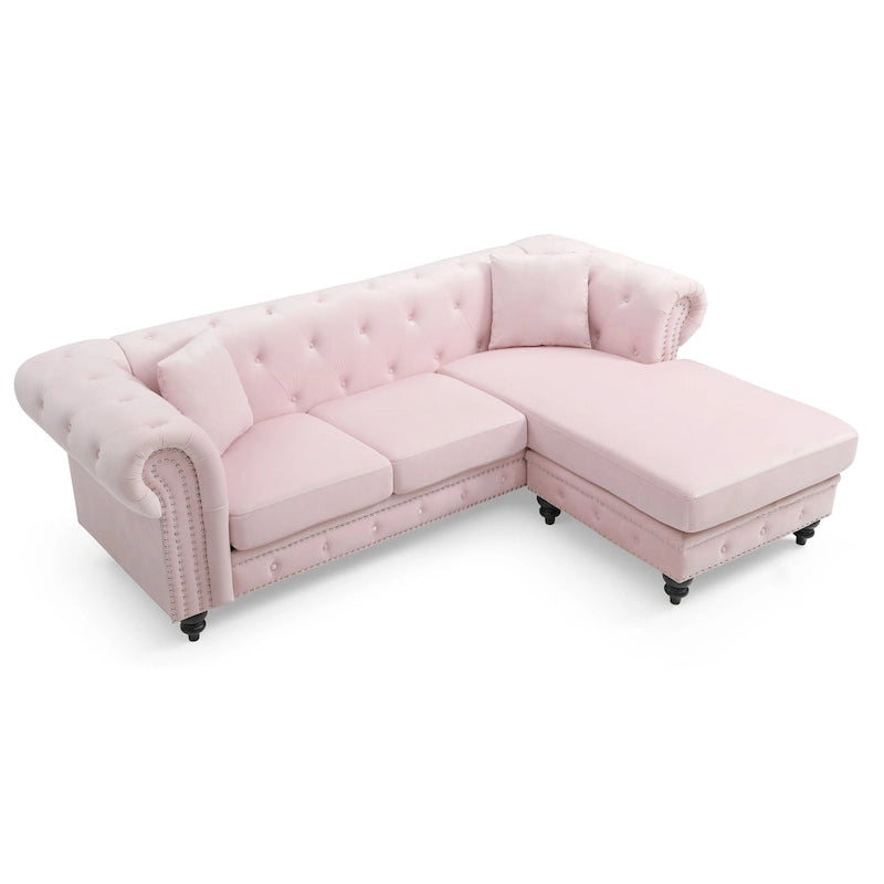 Nola Velvet Sofa with Chaise