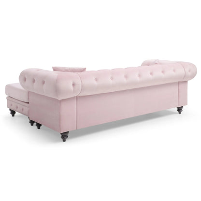 Nola Velvet Sofa with Chaise