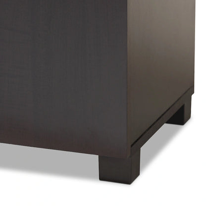 Contemporary Wenge Dark Brown Shoe Storage Cabinet