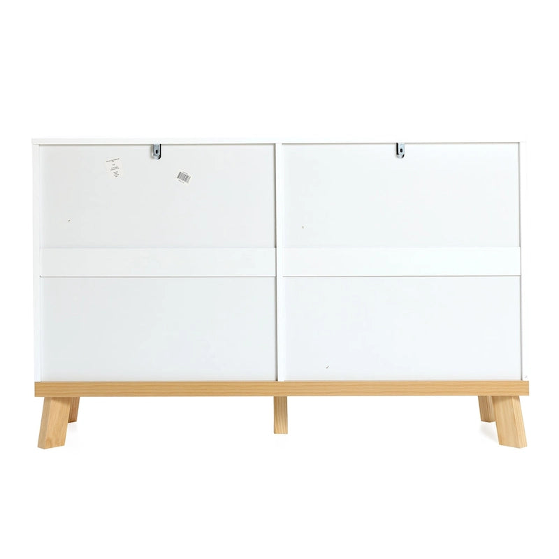 Modern White Wood 6-Drawer Dresser