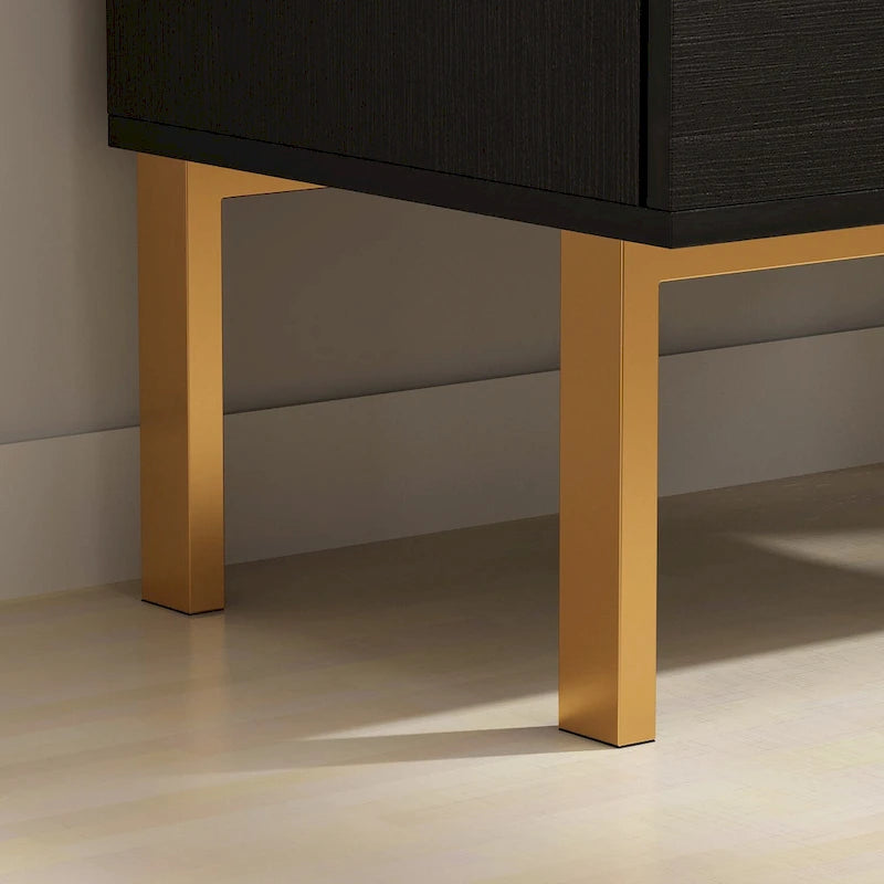 5 Drawer Dresser Chest of Drawers with Metal Leg Wood Dresser Storage