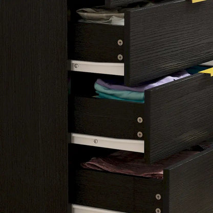 5 Drawer Dresser Chest of Drawers with Metal Leg Wood Dresser Storage