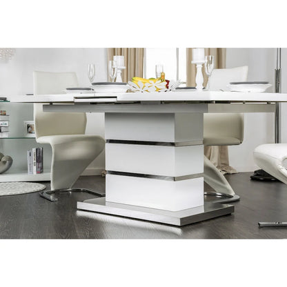 Furniture of America Borm White 78-inch Wood Expandable Dining Table