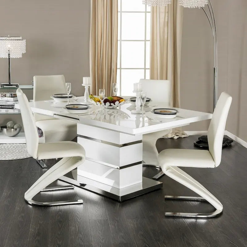 Furniture of America Borm White 78-inch Wood Expandable Dining Table