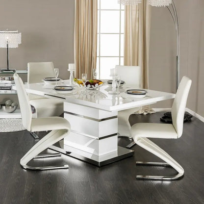 Furniture of America Borm White 78-inch Wood Expandable Dining Table
