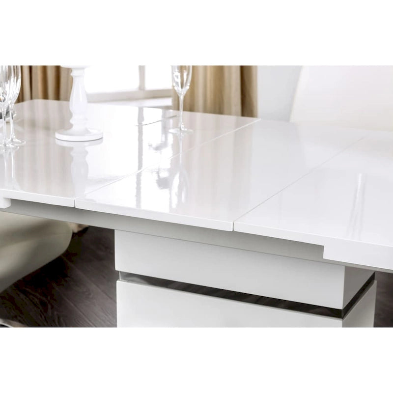 Furniture of America Borm White 78-inch Wood Expandable Dining Table