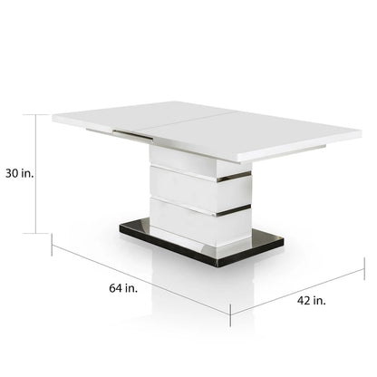 Furniture of America Borm White 78-inch Wood Expandable Dining Table