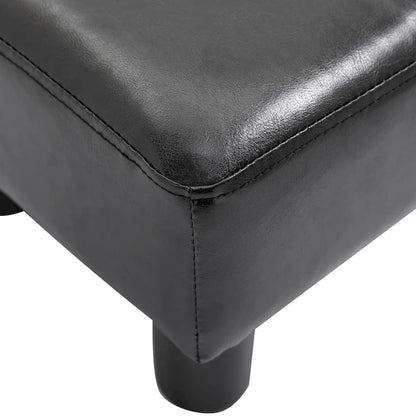 HOMCOM Modern Faux Leather Upholstered Rectangular Ottoman Footrest with Padded Foam Seat and Plastic Legs