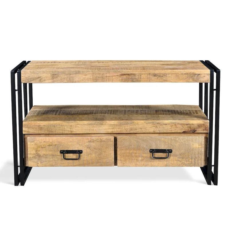 Timbergirl Reclaimed Wood TV cabinet with Double Drawers - 40x16x24