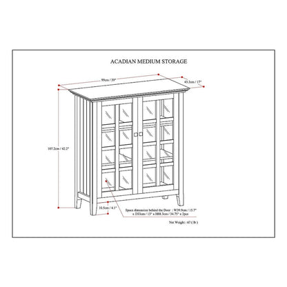 WYNDENHALL Normandy 39-in. Solid Wood Storage Cabinet - 39w x 17d x 42.2h