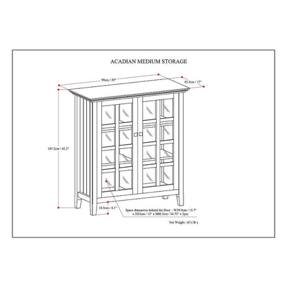 WYNDENHALL Normandy 39-in. Solid Wood Storage Cabinet - 39w x 17d x 42.2h