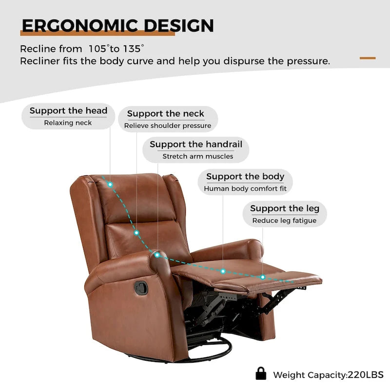 Baksoho Contemporary Faux Leather Swivel Nursery Chair with Metal Base by HULALA HOME