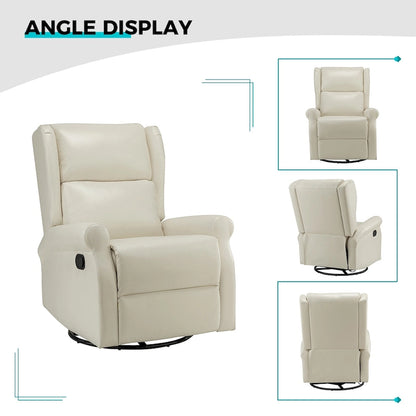 Baksoho Contemporary Faux Leather Swivel Nursery Chair with Metal Base by HULALA HOME