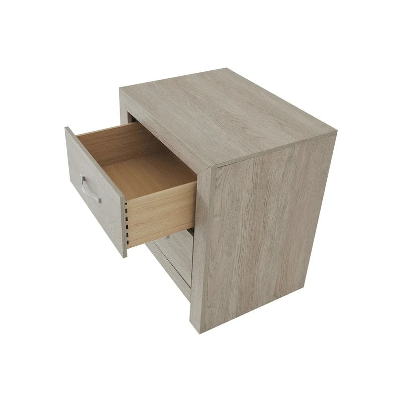 Bernard 4 Piece Cream LED Faux Leather Upholstered Tufted Panel Bedroom Set