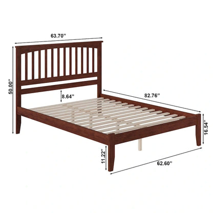 Mission Solid Wood Queen Platform Bed in Walnut