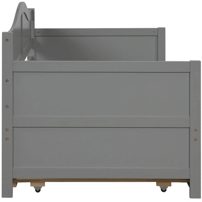 Twin Wooden Daybed with 2 drawers / Trundle Bed, Sofa Bed for Bedroom Living Room,No Box Spring Needed