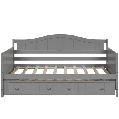 Twin Wooden Daybed with 2 drawers / Trundle Bed, Sofa Bed for Bedroom Living Room,No Box Spring Needed