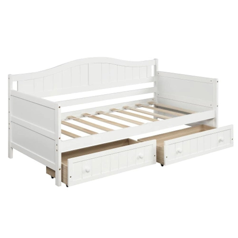 Twin Wooden Daybed with 2 drawers / Trundle Bed, Sofa Bed for Bedroom Living Room,No Box Spring Needed