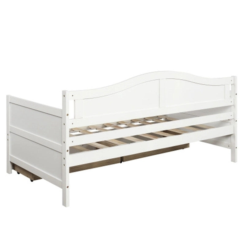 Twin Wooden Daybed with 2 drawers / Trundle Bed, Sofa Bed for Bedroom Living Room,No Box Spring Needed