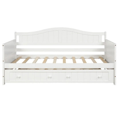 Twin Wooden Daybed with 2 drawers / Trundle Bed, Sofa Bed for Bedroom Living Room,No Box Spring Needed