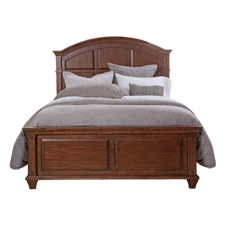 Harbor Point Rustic Cherry Arched Panel Bed