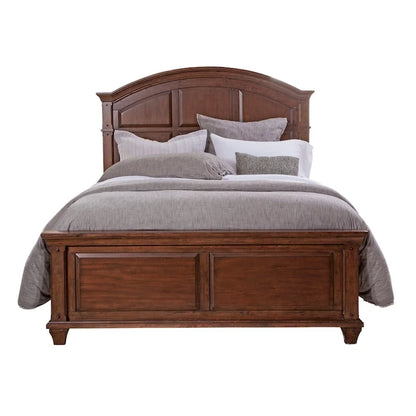 Harbor Point Rustic Cherry Arched Panel Bed