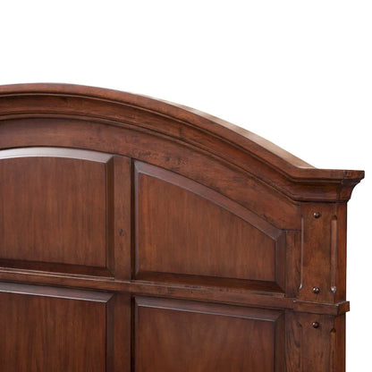 Harbor Point Rustic Cherry Arched Panel Bed