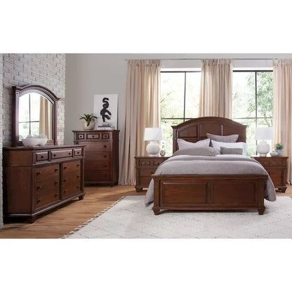 Harbor Point Rustic Cherry Arched Panel Bed