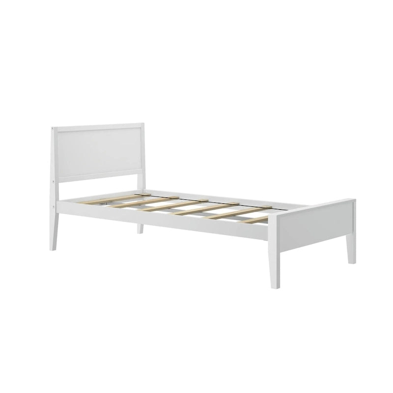 Plank and Beam Twin-Size Bed with Panel Headboard