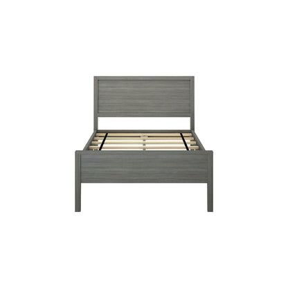Plank and Beam Twin-Size Bed with Panel Headboard